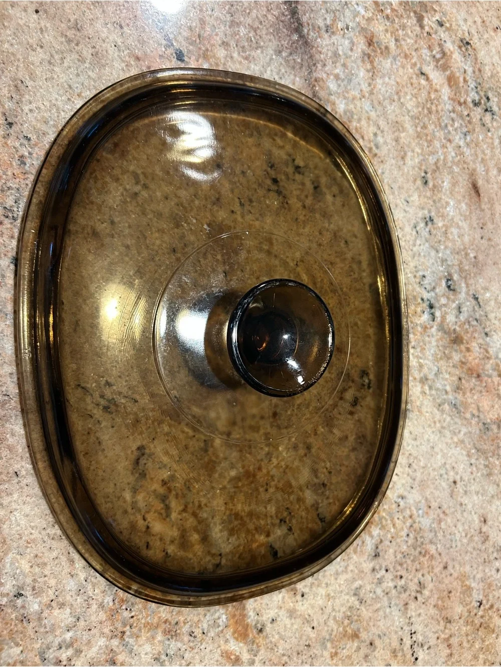 Pyrex Oval #DC 1 1/2-C Amber Glass Lid Fits Corning F-2-B French Bisque line